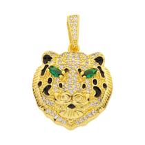 Pingente de Pantera, Leão e Leopardo Banhado a Ouro 18k com Zircônia - Para Joias DIY