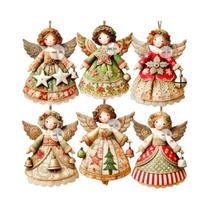 Pingente De Papel De Anjo De Natal Vintage Para Decoração De Parede E Enfeite De Árvore De Natal