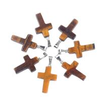 Pingente De Pedra Natural Quartzo Rosa Ametista Em Forma De Cruz 18x25mm 5pcs Joias De Cura Reiki