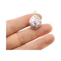 Pingente De Pérola De Água Doce Roxa 14x21mm Em Forma De Gota, Charme Natural Para Joias DIY,