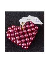 Pingente de pérola rosa em formato de coração pequeno