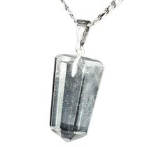 Pingente de Pontinha de Pedra Quartzo Cristal com Presilha e Pino Prateado - Acessório Esotérico