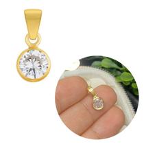 Pingente de Ponto de luz pequeno banhado a ouro 18k