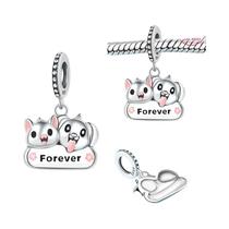 Pingente De Prata 925 Com Pingente De Pata De Gato E Cachorro Fofo Para Pulseiras DIY, Joias Para