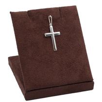 Pingente de prata 990 Masculino cruz crucifixo liso quinado