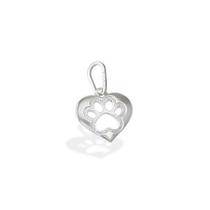 Pingente De Prata Coração Com Pata Reticulada Vazada Pingente De Prata Coração Com Pata Reticulada Vazada