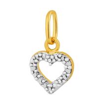 Pingente de Prata Coração Revestido com Ouro 18k 8x7mm Pingente de Prata Coração Revestido com Ouro 18k 8x7mm