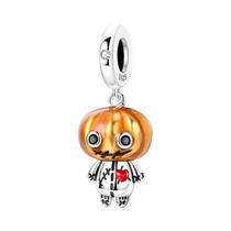 Pingente De Prata Esterlina 925 Com Tema De Halloween: Esqueleto, Bruxa, Morcego E Abóbora Para