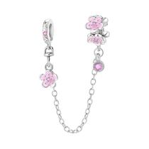 Pingente De Prata Esterlina 925 Feminino Com Fecho De Segurança Em Formato De Flor Para Pulseiras Pingente De Prata Esterlina 925 Feminino Com Fecho De Segurança Em Formato De Flor Para Pulseiras
