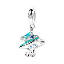 Pingente De Prata Esterlina 925 Série Luminosa Feminina Com Charmes De Vaga-lume, Pata De Elfo E
