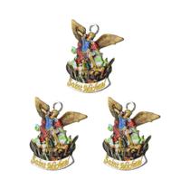 Pingente De Proteção São Miguel Arcanjo Cristão 3 Peças Medalha Para Acessórios De Joias DIY