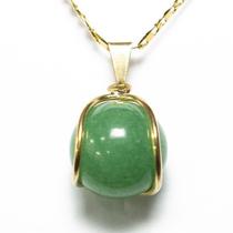 Pingente de Quartzo Verde Natural com Montagem Dourada - Pacote com 3 Unidades Pingente de Quartzo Verde Natural com Montagem Dourada - Pacote com 3 Unidades