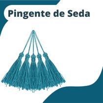 Pingente De Seda Tassel - Azul Turquesa - Com 100 Unidades - Nybc