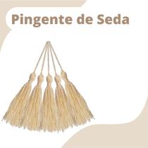 Pingente De Seda Tassel - Bege Natural - Com 100 Unidades - Nybc