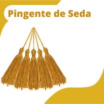 Pingente De Seda Tassel - Dourado - Com 100 Unidades - Nybc