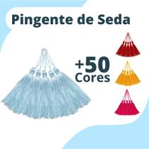 Pingente De Seda Tassel - Franja - Azul Bebê - Com 50 Unidades - brx