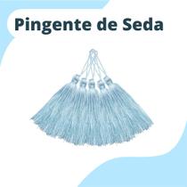 Pingente De Seda Tassel - Franja - Azul Bebê - Com 50 Unidades - Nybc