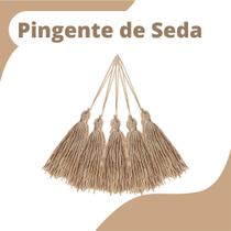 Pingente De Seda Tassel - Franja - Bege Areia - Com 50 Unidades - Nybc