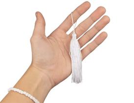 Pingente de Seda Tassel Franja Branco 7cm (10 Un) Pingente de Seda Tassel Franja Branco 7cm (10 Un)