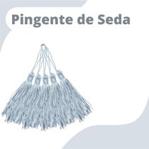 Pingente De Seda Tassel - Franja - Cinza Claro - Com 100 Unidades - Nybc