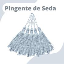 Pingente De Seda Tassel - Franja - Cinza Claro - Com 20 Unidades - Nybc