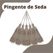 Pingente De Seda Tassel - Franja - Cinza - Com 20 Unidades - Nybc