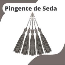 Pingente De Seda Tassel - Franja - Cinza Escuro - Com 20 Unidades - Nybc