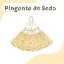 Pingente De Seda Tassel - Franja - Creme - Com 50 Unidades - Nybc