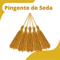 Pingente De Seda Tassel - Franja - Dourado - Com 20 Unidades - Nybc