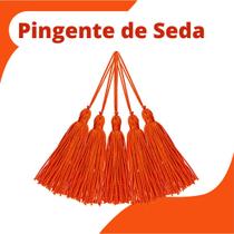 Pingente De Seda Tassel - Franja - Laranja - Com 20 Unidades - Nybc