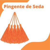 Pingente De Seda Tassel - Franja - Laranja Neon - Com 100 Unidades - Nybc