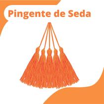 Pingente De Seda Tassel - Franja - Laranja Neon - Com 50 Unidades - Nybc