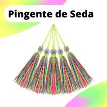 Pingente De Seda Tassel - Franja - Multicolorido Leitoso - Com 20 Unidades - Nybc