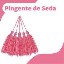 Pingente De Seda Tassel - Franja - Rosa Chiclete - Com 100 Unidades - Nybc