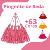 Pingente De Seda Tassel - Franja - Rosa Chiclete - Com 50 Unidades - brx