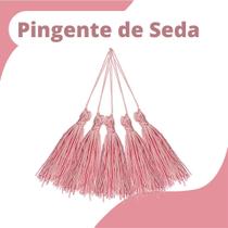 Pingente De Seda Tassel - Franja - Rosa Claro - Com 20 Unidades - Nybc