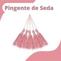 Pingente De Seda Tassel - Franja - Rosa Claro - Com 50 Unidades - Nybc