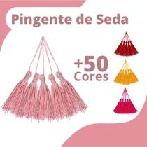 Pingente De Seda Tassel - Franja - Rosa - Com 100 Unidades - brx