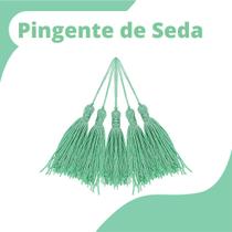 Pingente De Seda Tassel - Franja - Verde Mar - Com 50 Unidades - Nybc