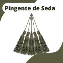 Pingente De Seda Tassel - Franja - Verde Musgo - Com 20 Unidades - Nybc