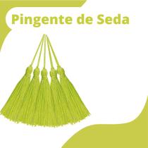 Pingente De Seda Tassel - Franja - Verde Neon - Com 100 Unidades - Nybc