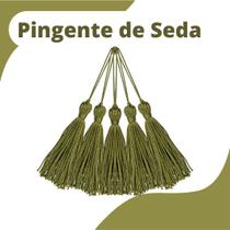 Pingente De Seda Tassel - Franja - Verde Oliva - Com 20 Unidades - Nybc