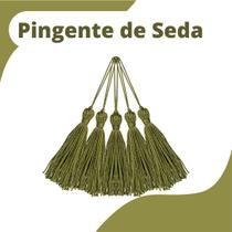Pingente De Seda Tassel - Franja - Verde Oliva - Com 50 Unidades - Nybc