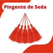 Pingente De Seda Tassel - Franja - Vermelho Cereja - Com 50 Unidades - Nybc
