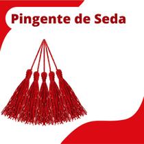 Pingente De Seda Tassel - Franja - Vermelho - Com 100 Unidades - Nybc