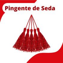 Pingente De Seda Tassel - Franja - Vermelho - Com 50 Unidades - Nybc