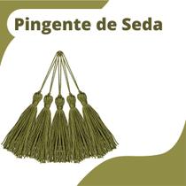 Pingente De Seda Tassel - Verde Oliva - Com 100 Unidades - Nybc