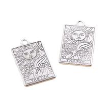 Pingente De Tarô De Dupla Face 14x23MM Para Divinação, 12 Peças, 6 Estilos, DIY, Joias E Artesanato