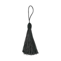 Pingente De Tassel 9cm Preto Com 5 Unidades - Kit