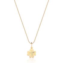 Pingente De Trevo 4 Folhas São Patrício Ouro 10k P11
